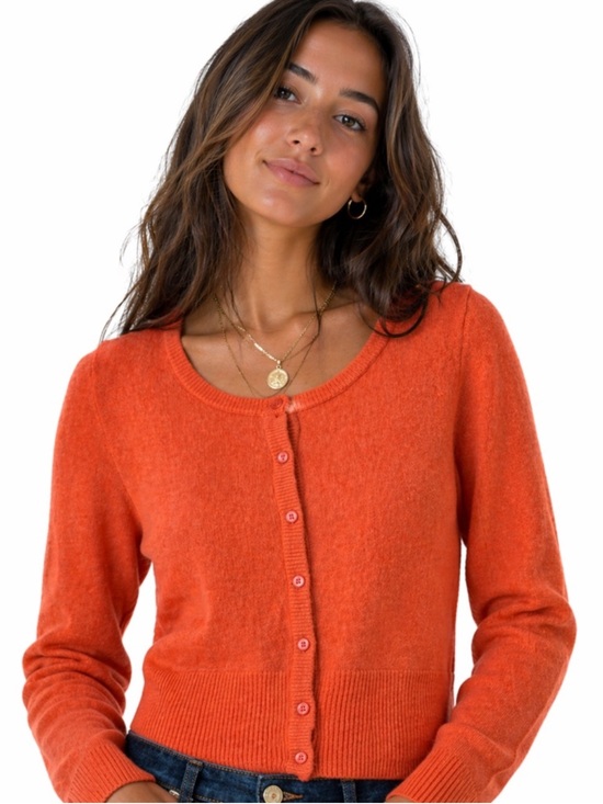 aerie Sweaters - AERIE Campus Cool Plush Orange Button Front Cardigan Sweater Women’s Medium
